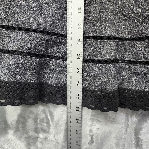 East 5th Skirt Womens 12 Black Gray Tweed Crochet Lace Trim A-Line Lined Preppy - Picture 8 of 9